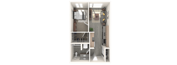 Tilian Open 1x1 C 3D Floor Plan