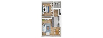 Coronado Springs  3D Floor Plan 1x1 CA 50