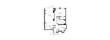 A black and white image of a floor plan for a home.