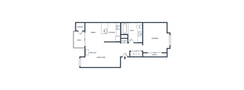 a floor plan of a 1 bedroom floor plan with an open