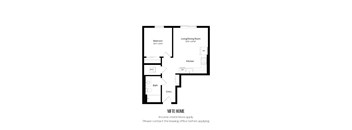 A floor plan of an MFTE home with income restrictions and a note to contact the leasing office before applying.