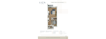 Liza Apartment 3D floor plan - 1x1 601 sqft