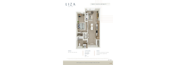 Liza Apartment 3D floor plan - 1x1 655 sqft