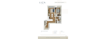 Liza Apartment 3D floor plan - 1x1 564 sqft