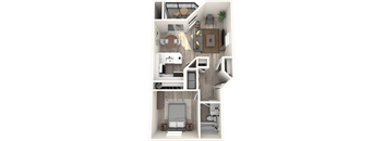 Atrio Luxury 1x1 Floor Plan