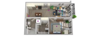 Center Steps Apartments 1x1-6 Floor Plan