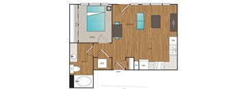 Main Street Flats 1x1 A Floor Plan