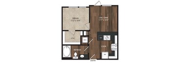 Main Street Flats Apartments Phase II 1x1 A Floor Plan