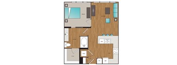 Main Street Flats 1x1 H Floor Plan