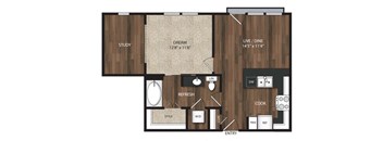 Main Street Flats Apartments Phase II 1x1 I Floor Plan