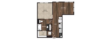 Main Street Flats Apartments Phase II 1x1 J Floor Plan
