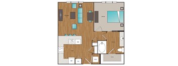 Main Street Flats 1x1 M Floor Plan
