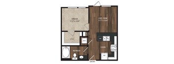 Main Street Flats Apartments Phase II 1x1 M Floor Plan