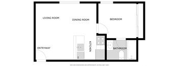 a floor plan of a living room and dining room