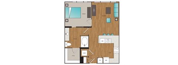 Main Street Flats 1x1 R Floor Plan