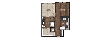 Main Street Flats Apartments Phase II 1x1 R Floor Plan