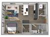 Center Steps Apartments 1x1U-3 Floor Plan