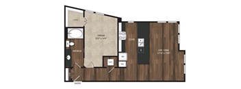 Main Street Flats Apartments Phase II 1x1 Z Floor Plan