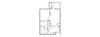 The Elwood Apartments Juniper One Bedroom One Bathroom Floor Plan