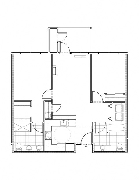 The Elwood Apartments Spruce Two Bedroom Two Bathroom Floor Plan