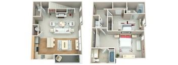 Springwater Crossing Apartments Townhome B 3D Floor Plan