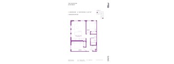 a floor plan of the two bedroom apartment