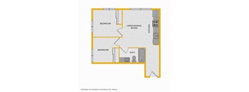 The Rise on Madison Apartments 2D Floorplan - 2 bed 1 bath B 50