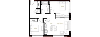 The George Besaw Apartments 2 Bedroom A Floor Plan