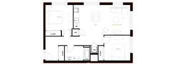 The George Besaw Apartments 2 Bedroom B Floor Plan