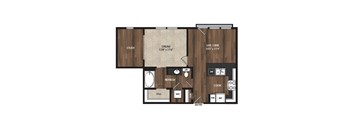 Main Street Flats Apartments Phase II 1x1 P Floor Plan