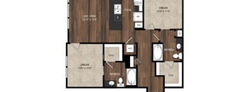 Main Street Flats Apartments Phase II 2x2 C Floor Plan