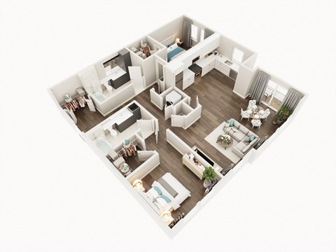 Lux Apartments Floor Plan Two Bedroom Two Bathroom E Lux Apartments Floor Plan Two Bedroom Two Bathroom E