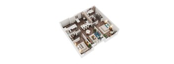 Voda Apartments 3D Floorplan 2-4