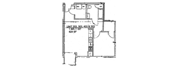 201Lofts One Bedroom One Bathroom Floor Plan