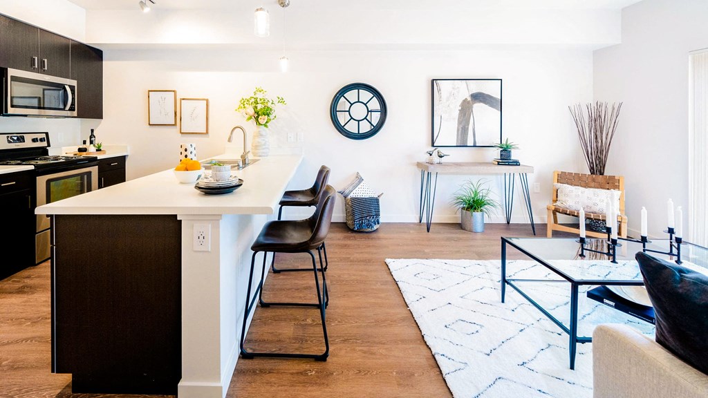 1 Bedroom Living Room with Barstools