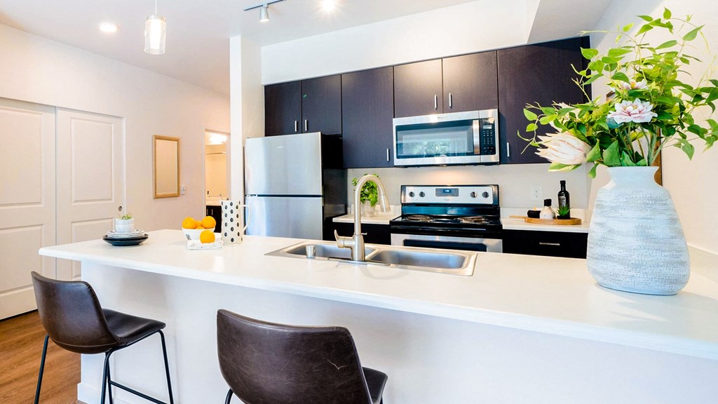 1 Bedroom Kitchen with Fridge and Stove