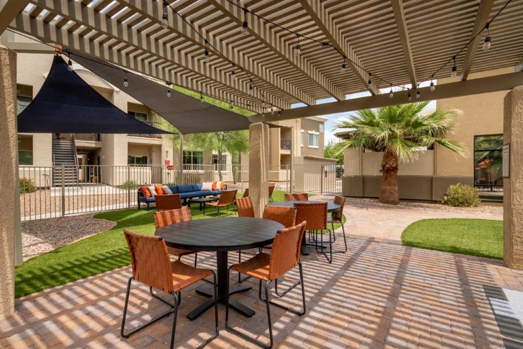 Equestrian Apartment Homes Outdoor Gazebo with Tables and Chairs