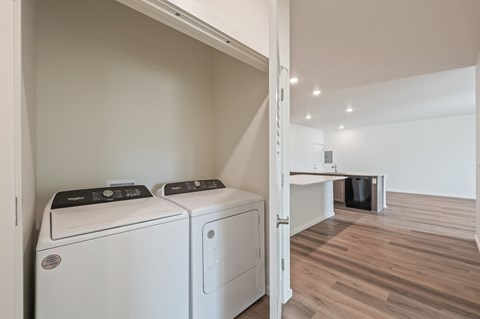 Inunit washer and dryer in laundry closet at Gateway Apartments, Washington, 98802