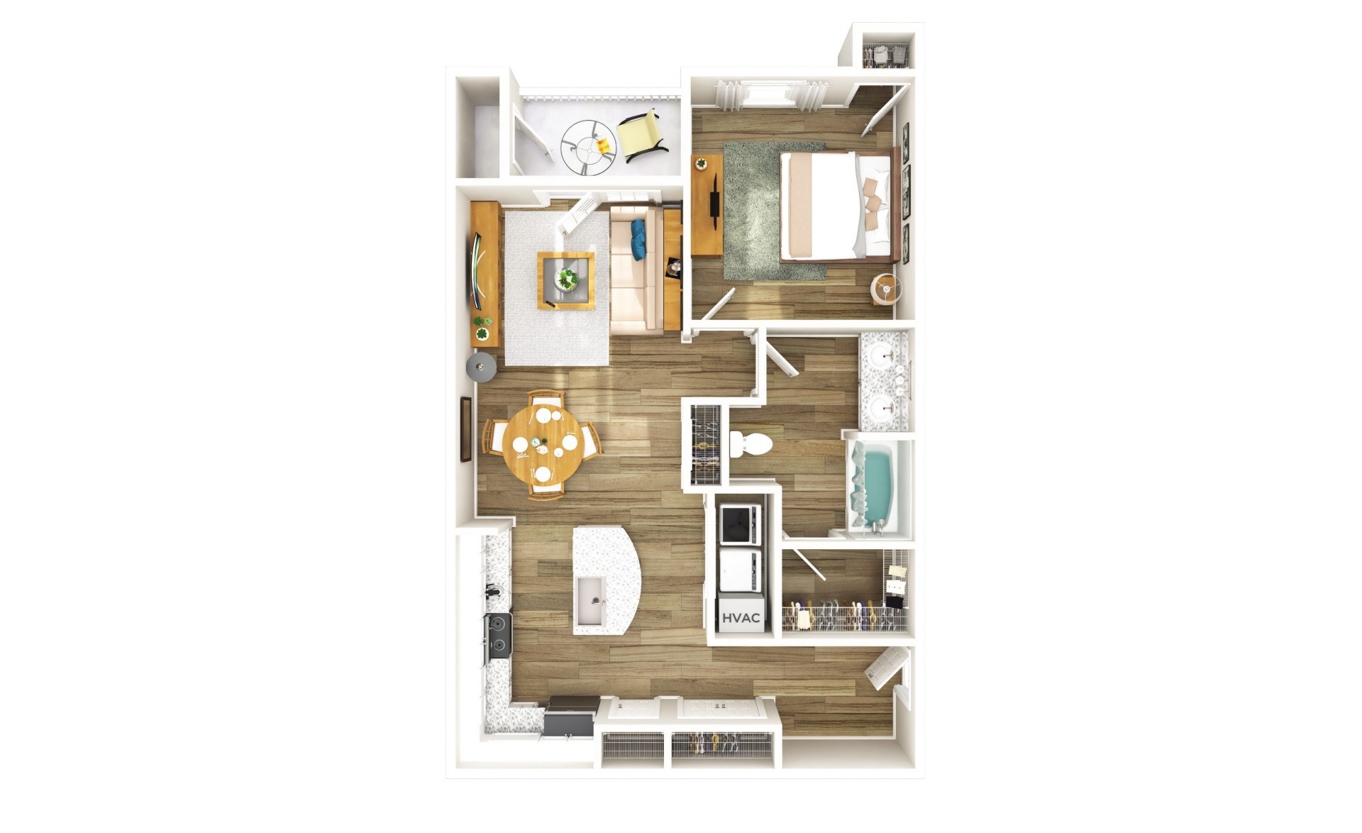 250 West Apartments in Florence, South Carolina One Bedroom Floor Plan