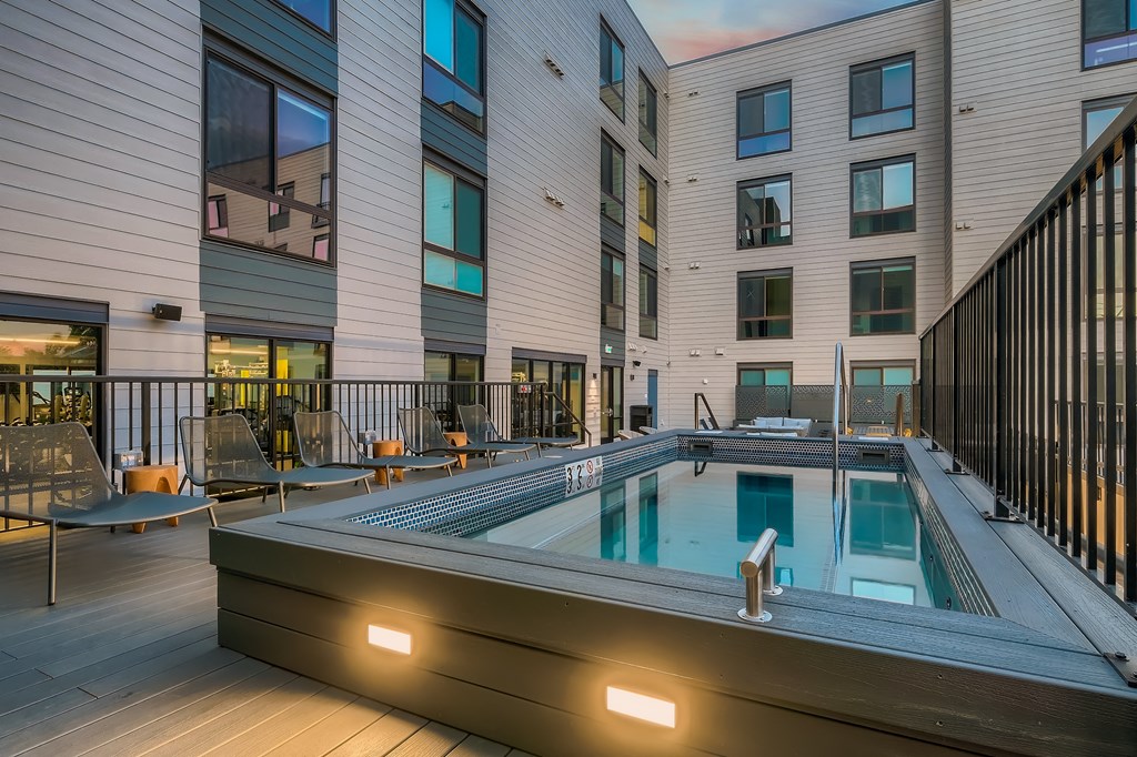 281 Willow Apartment pool at night