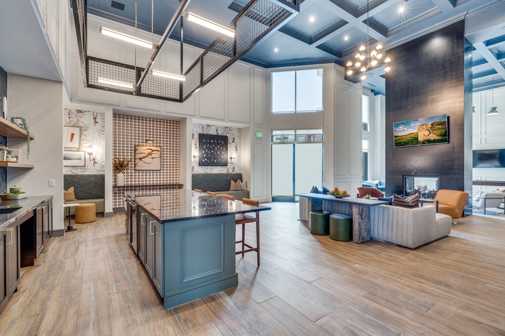 Lenox Cooper Clubhouse Kitchen and Sitting area