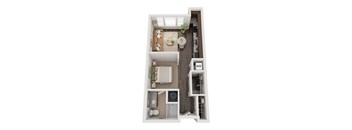 2828 Zuni Apartments in Denver, Colorado Studio A Floor Plan