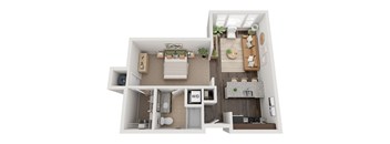 2828 Zuni Apartments in Denver, Colorado Studio B Floor Plan