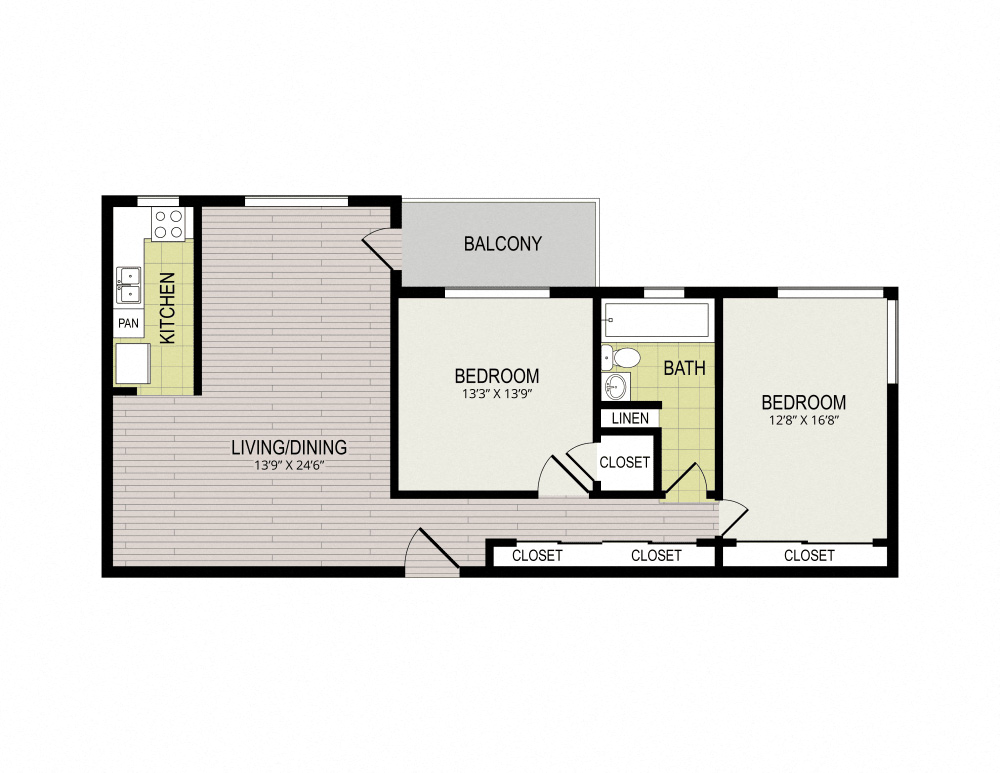 The Broadview Apartments 2A Floor Plan