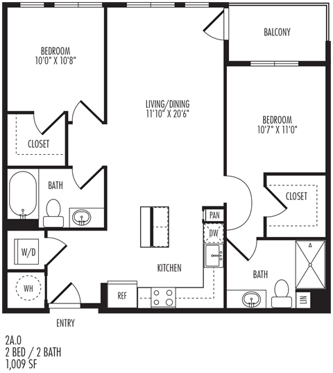 TriVista on Speer 2A0 Floor Plan