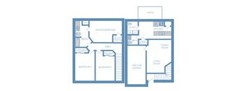 a floor plan of a two bedroom apartment