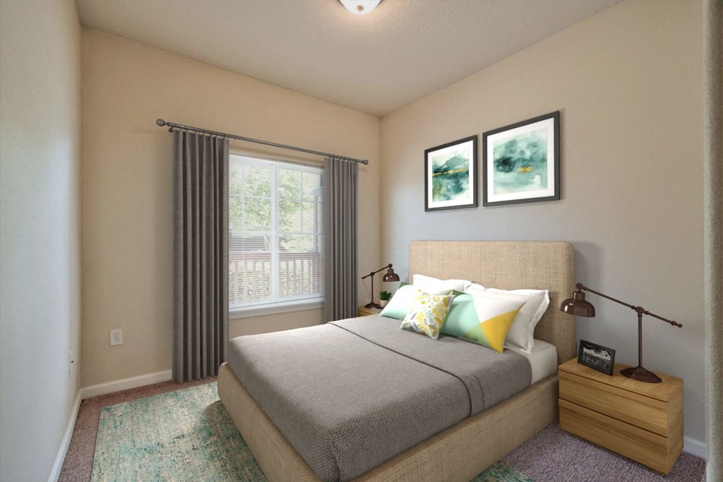 Sunset Crossing Apartments guest room staged