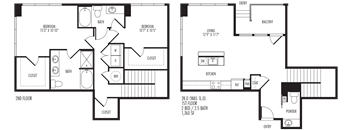 2K0 Floor Plan at TriVista on Speer, Colorado