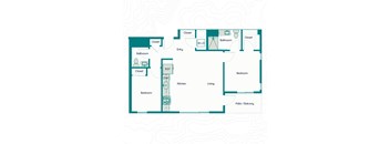 Bo Apartments 2x2 A Floor Plan