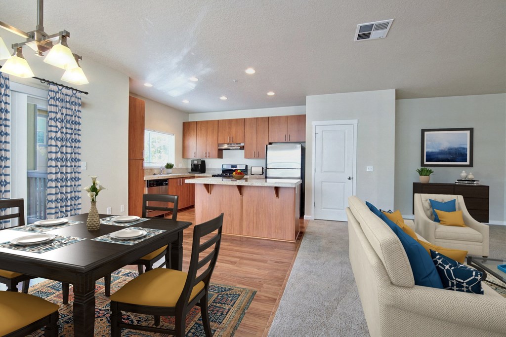 Springwater Crossing Apartments staged kitchen
